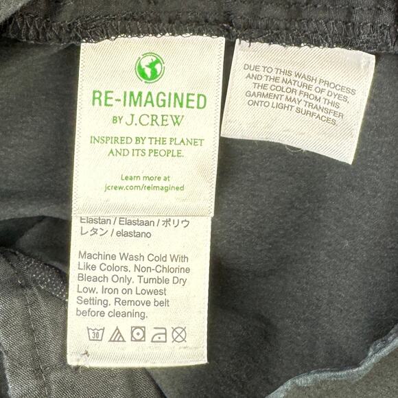 J.Crew Black Cotton Poplin Tapered Paper-bag High Waist Crop Ankle Pants Size 4 - Picture 7 of 15